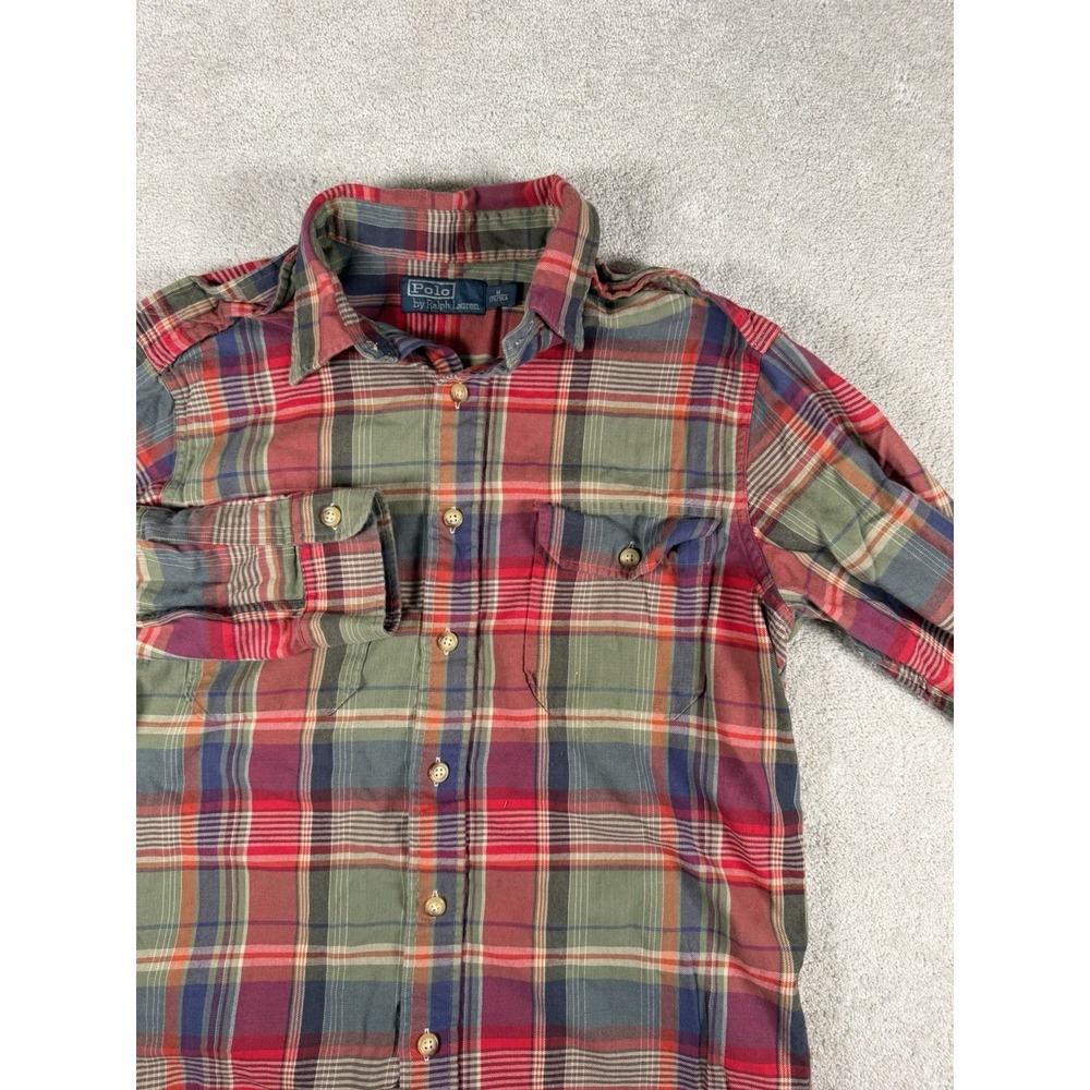 Polo Ralph Lauren Long Sleeve Button Up Plaid Shirt Mens M Multicolor